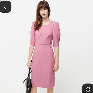 J. Crew Mauve Puff Sleeve Long Dress
